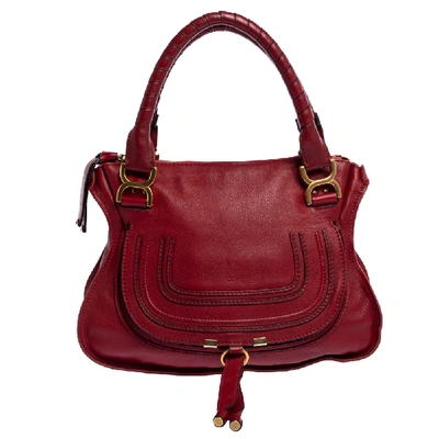 Pre-owned Chloé Red Leather Medium Marcie Shoulder Bag