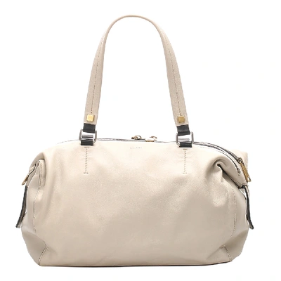 Pre-owned Celine White Leather Shoulder Bag