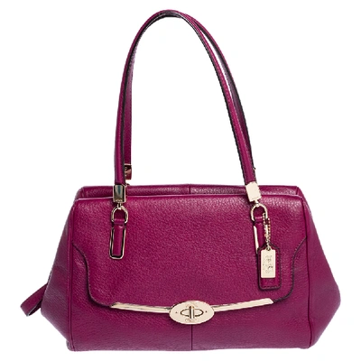 Pre-owned Coach Dark Pink Leather Madeline Satchel