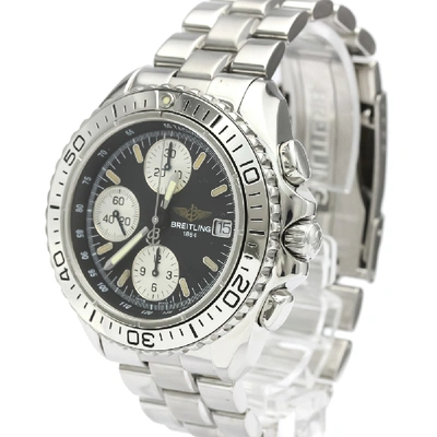 Pre-owned Breitling Black Stainless Steel Chrono Shark Automatic A13051 Men's Wristwatch 41 Mm