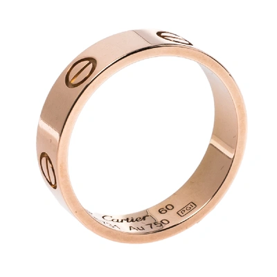 Pre-owned Cartier Love 18k Rose Gold Ring Size 60