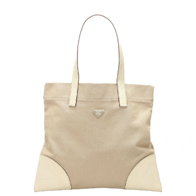 Pre-owned Prada Beige Canvas Tote