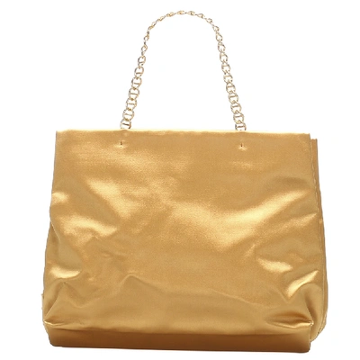 Pre-owned Prada Gold Satin Tote Bag