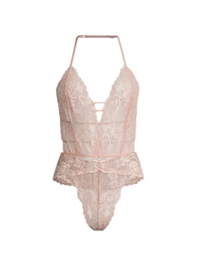 In Bloom Lace Thong Teddy In Rose