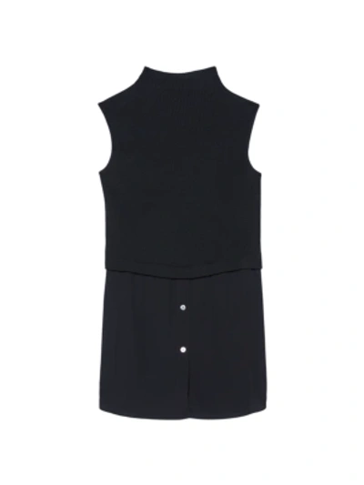 Theory Rib-knit Wool-blend Sleeveless Sweater Tank In Black