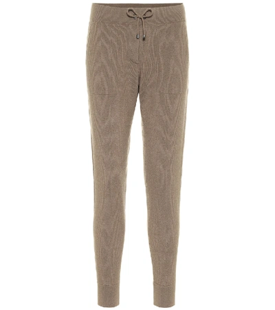 Brunello Cucinelli Ribbed-knit Cashmere Trackpants In Brown