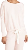 Eberjey Heather Slouchy Drawstring Lounge Tee In White