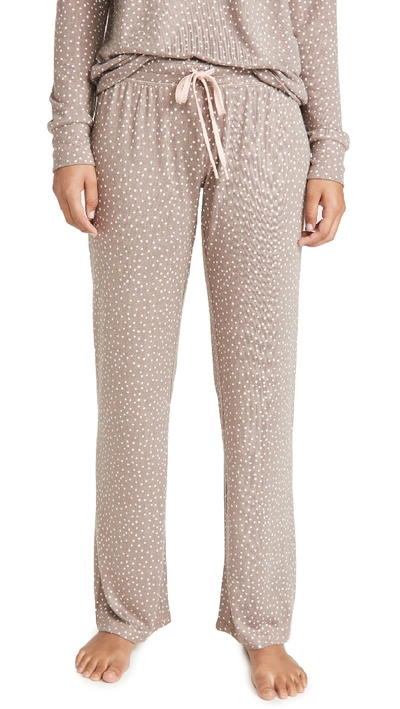 Pj Salvage Dollie Dot Pants In Cocoa