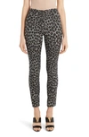 VERSACE LEOPARD & HOUNDSTOOTH CHECK STRETCH WOOL SKINNY PANTS,A86445A235738