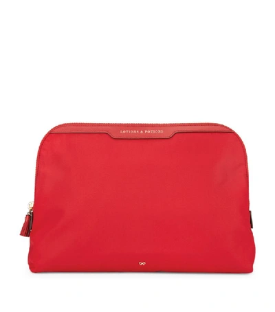 Anya Hindmarch Lotions And Potions Nylon Washbag In Red