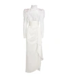 ALESSANDRA RICH LACE-EMBROIDERED SILK GOWN,15817067