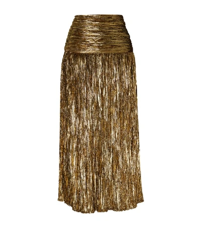 Saint Laurent Crushed Velvet Maxi Skirt