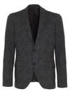 Etro Wool End Cotton Jacket Blazer In Grey
