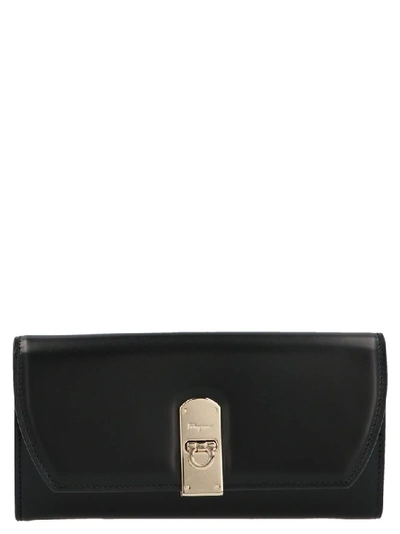Ferragamo Salvatore  Women's Black Leather Wallet