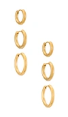 Shashi Triples Hoop Set Of 3 In Gold