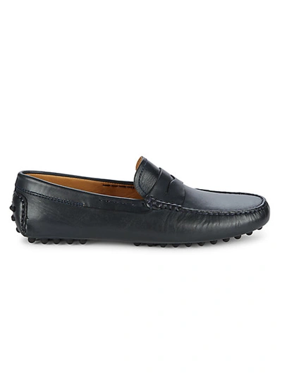 Saks Fifth Avenue Tonal Penny Driving Loafers In Navy