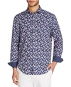 TALLIA MEN'S SLIM-FIT STRETCH FLORAL PRINT LONG SLEEVE SHIRT AND A FREE FACE MASK WITH PURCHASE