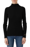MAJE FUNNEL NECK WOOL BLEND KNIT TOP,MFPTS00206