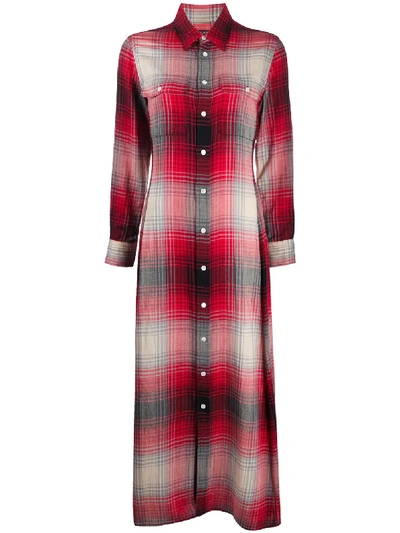 Polo Ralph Lauren Cotton And Wool-blend Shirt Dress In Red
