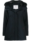 Woolrich Fitted Hooded Parka In Blue