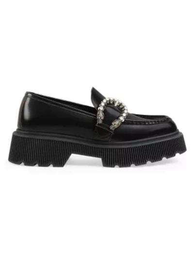 Gucci Lug Sole With Buckle Drivers In Nero