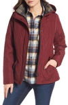 Barbour Millfire Diamond Hooded Quilted Jacket In Garnet/ Oatmeal Tartan