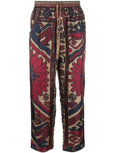 Pierre-louis Mascia All-over Print Trousers In Blue