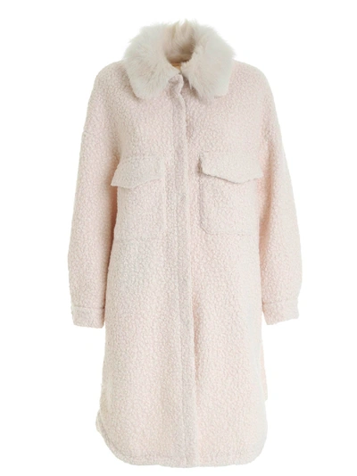 Simonetta Ravizza Zelda3 Fur Coat In Ecru Colour In White