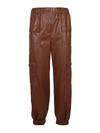 Msgm High-waisted Pocket-detail Trousers In Brown
