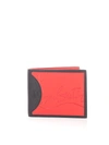CHRISTIAN LOUBOUTIN COOLCARD WALLET IN BLACK AND RED