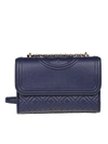 TORY BURCH TORY BURCH FLEMING QUILTED LEATHER SMALL CROSS BODY BAG IN BLUE
