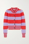 ALEXA CHUNG STRIPED MOHAIR-BLEND CARDIGAN