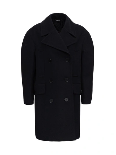 Givenchy Double-breasted Felted-wool Pea Coat In Black