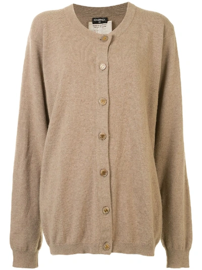 Pre-owned Chanel 1993 Cashmere Cardigan In Brown