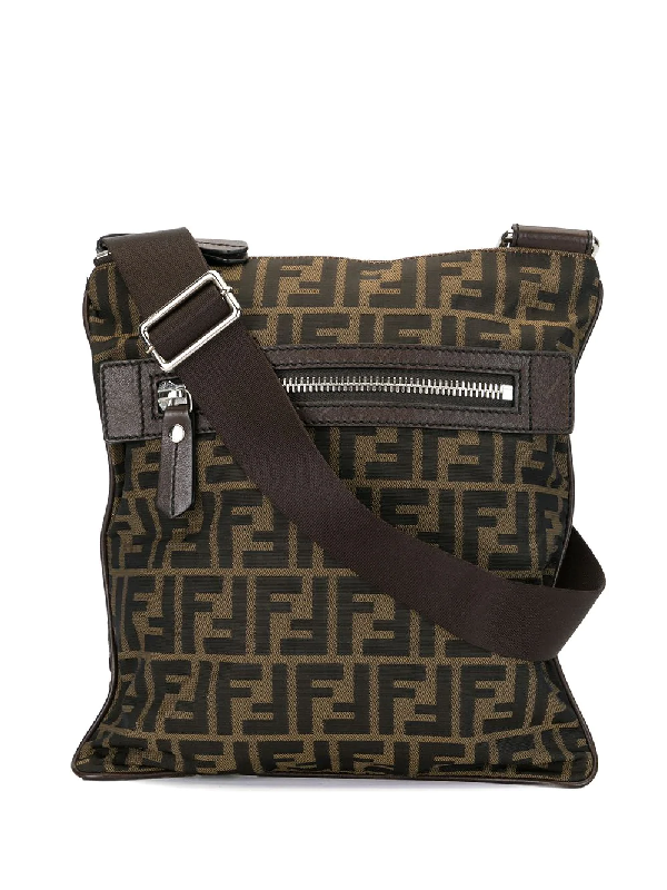 Pre-Owned Fendi Zucca Pattern Crossbody Bag In Brown | ModeSens