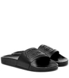 BALENCIAGA LOGO LEATHER SLIDES,P00482344