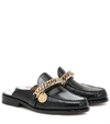 GIVENCHY CHAIN-TRIMMED LEATHER SLIPPERS,P00489310