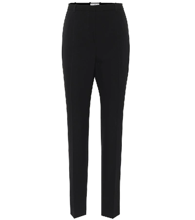 Givenchy Slim Pressed-crease Wool-mohair Blend Trousers In Black