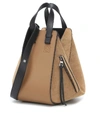 LOEWE HAMMOCK SMALL SUEDE AND LEATHER SHOULDER BAG,P00506902