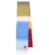 LOEWE 马海毛和羊毛混纺条纹围巾,P00506928