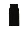 SAINT LAURENT HIGH-RISE VELVET MIDI SKIRT,P00508241