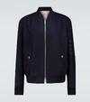 Thom Browne Tonal 4-bar Flannel Blouson Jacket In Blue