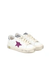 GOLDEN GOOSE MAY LEATHER SNEAKERS,P00503817