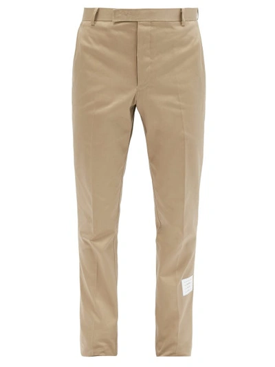 Thom Browne Unconstructed Cotton Twill Chino Pants In Brown