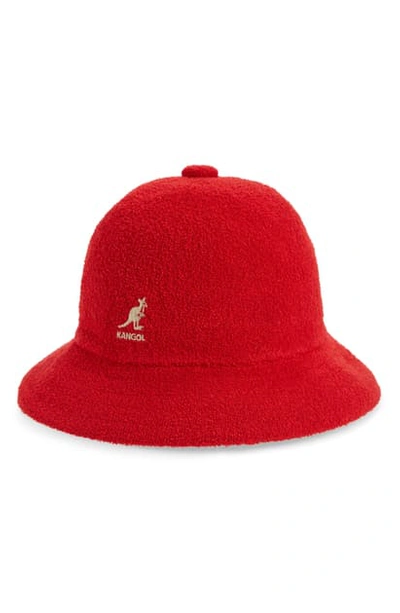 Kangol Furgora Casual Angora Blend Bucket Hat In Scarlet