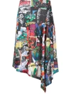 ADIDAS ORIGINALS GRAPHIC-PRINT DRAPED SKIRT