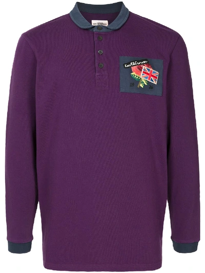 Kent & Curwen Logo Patch Polo Shirt In Purple