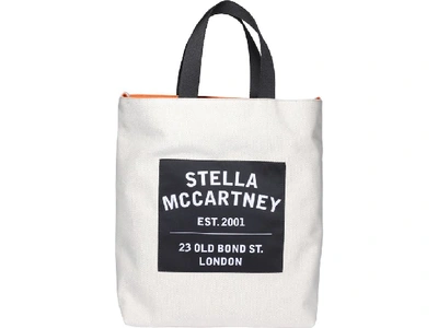 Stella Mccartney Off-white Logo Canvas Tote In Multi