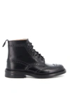 Tricker's Trickers Stow Vi-lite Brogue Boot In Black Calf