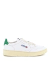 Autry Low-top Sneakers With Mixed Textures And Contrast Heel Tab In White